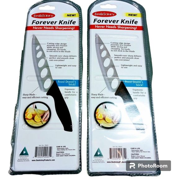 Set Of 2 DooHickey Stainless Steel Sharp Forever Knives New Sealed - Picture 1 of 3